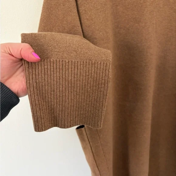 J Crew Camel Tan Oversized Wool Cotton Collared Sweater Jacket Size Medium - Picture 12 of 12